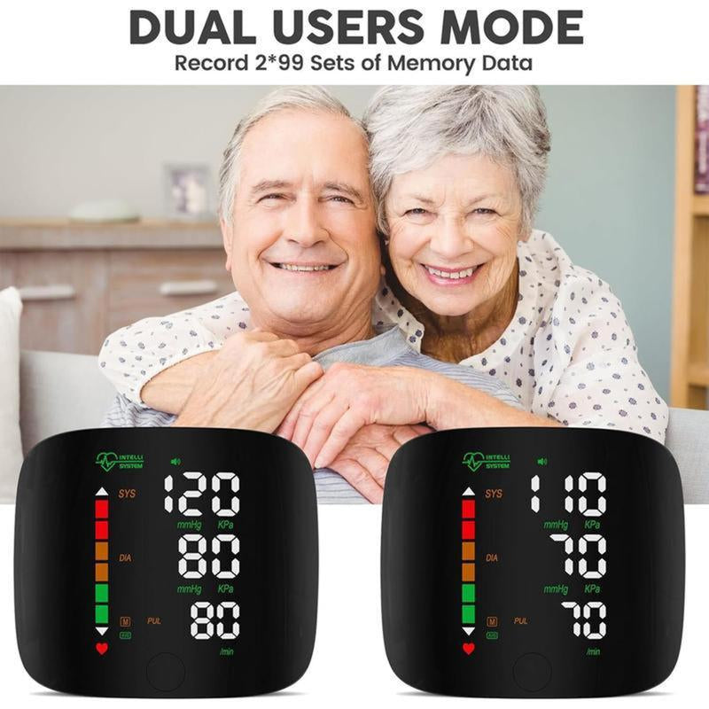Touch Screen Wrist Blood Pressure Cuff,Wrist Blood Pressure Monitor Led Display,99X2 Reading Memory Wrist Bp Monitor with Carrying Case,Health Monitoring Adjustable.