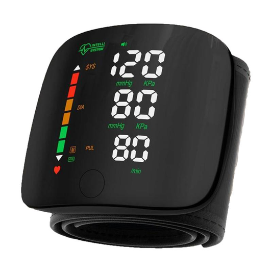 Wrist Blood Pressure Monitor Touch Screen LED Rechargeable