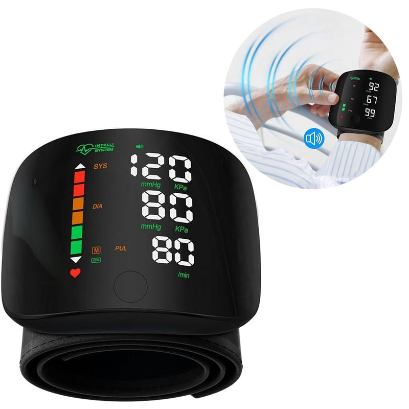 Touch Screen Wrist Blood Pressure Cuff,Wrist Blood Pressure Monitor Led Display,99X2 Reading Memory Wrist Bp Monitor with Carrying Case,Health Monitoring Adjustable.