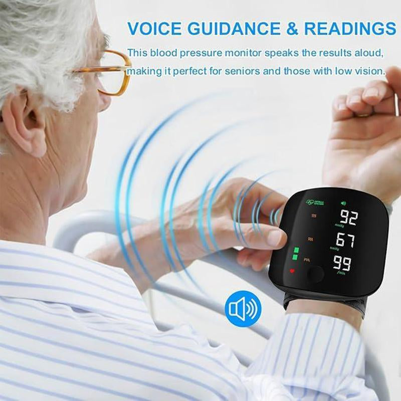 Touch Screen Wrist Blood Pressure Cuff,Wrist Blood Pressure Monitor Led Display,99X2 Reading Memory Wrist Bp Monitor with Carrying Case,Health Monitoring Adjustable.
