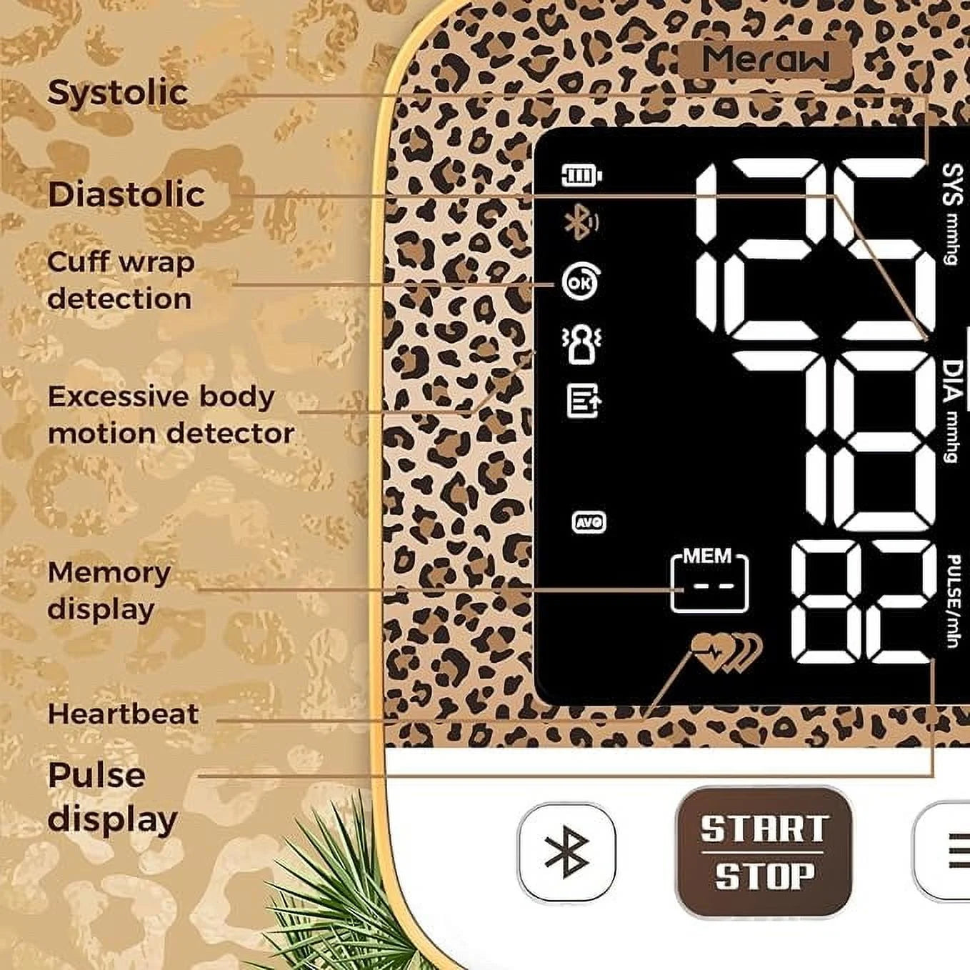 Cedar Arm Blood Pressure Monitor, Bluetooth App, Automatic Cuff 8.7-16.5", Brown
