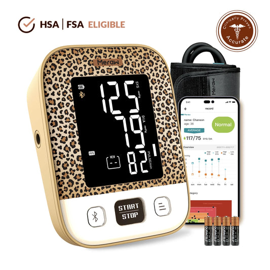 Cedar Arm Blood Pressure Monitor, Bluetooth App, Automatic Cuff 8.7-16.5", Brown
